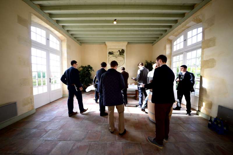 The full team tasting at Calon Ségur